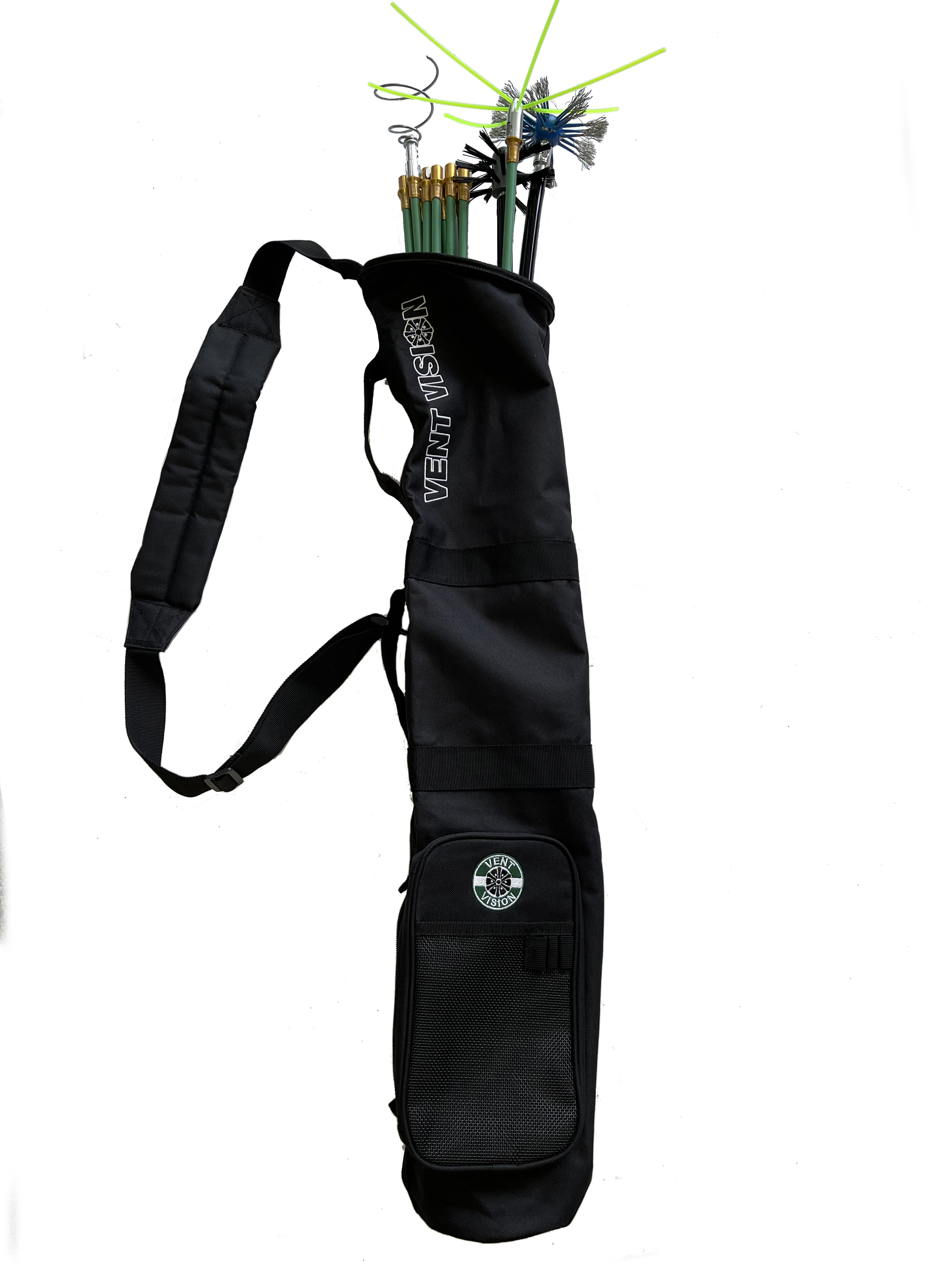 7703 Vent Vision Rod Caddy Bag, 3' open top with two pockets and shoulder strap